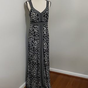 Black & Gray Leapord Maxi Dress